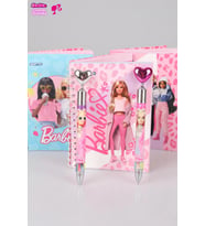YENİ SEZON LİSANSLI BARBIE ÇİZGİLİ NOT DEFTERİ / BLOKNOT VE KALP BAŞLIKLI UÇLU KALEM 0.7 MM 2'LİSİ (Pamuk Şeker)