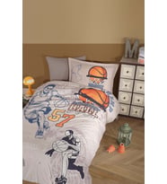 Clasy Tek Kişilik Nevresim Takımı Basketball Bej