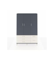 Arges Dolap 5 Raflı 5 Çekmeceli Tek Askılı 132x30x195 Antrasit-Antrasit/Aytaşı