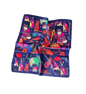 Saten Bandana Saten Fular Saten Çanta Aksesuarı Özel Desen Bandana 45X50 Cm