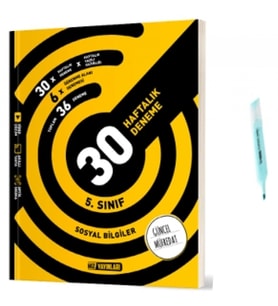 5.Sınıf Sosyal Bilgiler 30 Haftalık Deneme (Yeni Müfredat)