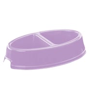 Çiftli Oval Kedi/Köpek Küçük Mama Kabı Lila