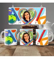 Kişiye Özel Fotoğraflı Kupa Bardak, Öğretmenler için Hediye Fotoğraflı Kupa Modeli, 330ml, Beyaz (Doğal Beyaz)
