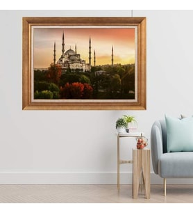 Altın Varaklı  Çerçeveli Paspartulu Tablo uu1467 (Gold)