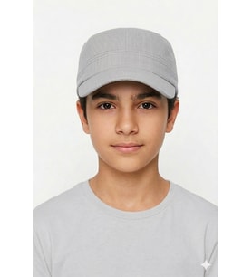 Erkek Çocuk Modern Kasket Tarzı Şapka Erkek Çocuk Şapkası (Gümüş)