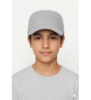 Erkek Çocuk Modern Kasket Tarzı Şapka Erkek Çocuk Şapkası (Gümüş)