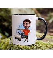 Bk Gift Kişiye Özel Golf Oyuncusu Karikatürlü Siyah Kupa Bardak-8, Sevgiliye Hediye, Arkadaşa Hediye