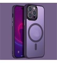 Coverzone iPhone 13 Pro Max ile uyumlu K?l?f Kenar? Renkli Arkas? Mat Transparan Magsafe ile uyumlu Kamera �?k?nt? 2mm Korumal? New Impact Matte Protect?on K?l?f Deep Purple