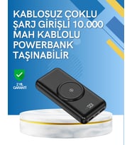 İphone Android Uyumlu 10000Mah – Hem Kablolu Hem Kablosuz
