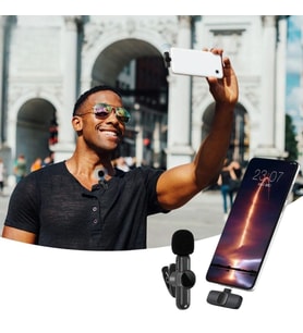 Type C Uyumlu İphone Dönüştürücülü Kablosuz Yaka Mikrofonu Android ve İphone Uyumlu Mini Mikrofon (5343)