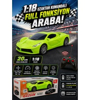 1:18 Şarjlı Uzaktan Kumandalı Spor Araba - Full Fonksiyon Usb Kablolu Oyuncak Araba (20 cm)