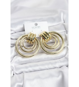 Pirinç Gold Renk Halka Model Vintage Kadın Küpe - TJ-BKP11629