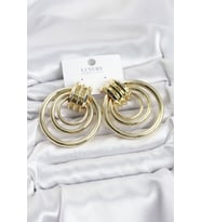 Pirinç Gold Renk Halka Model Vintage Kadın Küpe - TJ-BKP11629