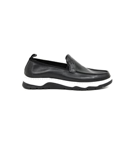 Luciano Bellini E15301 Mars Erkek Loafer Ayakkabı - SİYAH-BEYAZ
