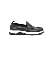Luciano Bellini E15301 Mars Erkek Loafer Ayakkabı - SİYAH-BEYAZ