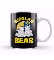 Bipolar Bear Polar Bears Emotional Polarity Pun Kupa Bardak Porselen
