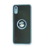 Xiaomi Redmi 9a Kılıf Montreal Yüzüklü Silikon Kapak - Buz Mavi