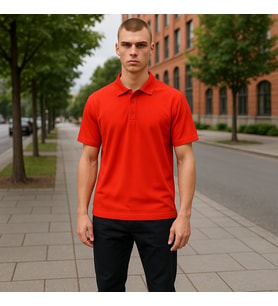Climacool DryTouch Erkek Polo Gömlek Yaka Tişört – %100 Micro PES Deep Mash (Kırmızı)