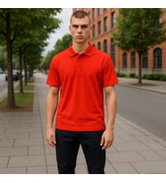 Climacool DryTouch Erkek Polo Gömlek Yaka Tişört – %100 Micro PES Deep Mash (Kırmızı)