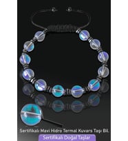 Sertifikalı Gerçek Beyaz Hidro Termal Kuvars Taşı Bileklik - Ayarlamalı (Çok Renkli)