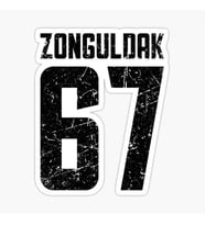 67 ZONGULDAK Sticker Yapıştırma Oto Etiket 17cm