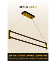 Orion Gold Lineer LED Sarkıt Avize – Kumandalı Dim Edilebilir – Aşağı Işık