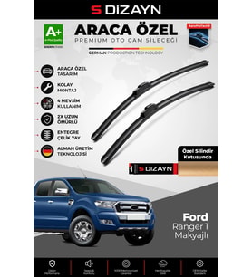 S-Dizayn Ford Ranger Ön Cam Silecek Seti 2015-2022 Premium Araca Özel 60-38 Cm A+ Kalite