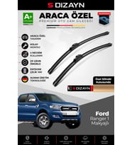 S-Dizayn Ford Ranger Ön Cam Silecek Seti 2015-2022 Premium Araca Özel 60-38 Cm A+ Kalite