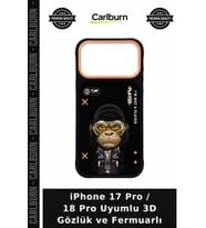 iPhone 17 Pro / 18 Pro Uyumlu 3D Gözlük ve Fermuarlı Cep Kılıfı