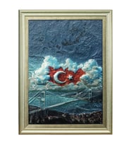 e38 EL İŞÇİLİĞİ  ALİMİNYUM KABARTMA TABLO 62x82 CM - 6355