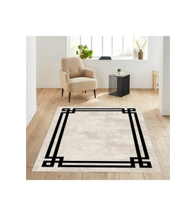 Rovigo Home Dijital Baskı Yıkanabilir Kaymaz Taban Salon Halısı RVG1844-SM393 (Bej)