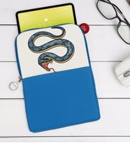 BK Gift Yılan Tasarımlı Taşınabilir Koruyucu Tablet Kılıfı & Organizer Çanta - Mavi-1