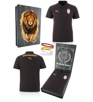 Galatasaray Orijinal Lisanslı Polo Yaka Siyah Antrenman T-Shirt + Bileklik Set Hediyelik