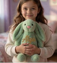 Kişiye Özel İsim Yazılı Peluş Tavşan 60 cm – Sevgiliye Hediye Kıza Kardeşe, Kuzene & Bebek Hediyesi (Yeşil)