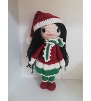 Noel Kız Bebek Amigurumi Organik Oyuncak