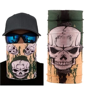 Haki Kuru Kafa Baskılı Buff Bandana 25x48 cm