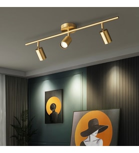 RİOLİGHT LED SPOT 15,LED AVİZE ESKİTME GÖVDE 3XGU10 DUYLU 5W 3000K 360 DERECE HAREKETLİ BAŞLIK SPOT (Eskitme Altın)