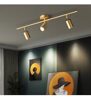 RİOLİGHT LED SPOT 15,LED AVİZE ESKİTME GÖVDE 3XGU10 DUYLU 5W 3000K 360 DERECE HAREKETLİ BAŞLIK SPOT (Eskitme Altın)