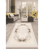 Dijital Kaymaz Taban Yıkanabilir Modern Renkli Salon Halısı Mutfak Halısı Yolluk ND-HT-583 (Krem)