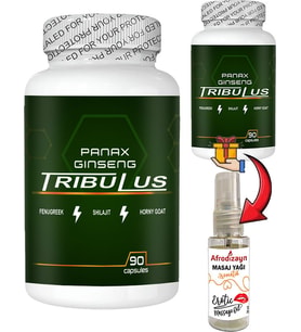 Panax 2 Kutu Panax Ginseng Tribuluslu Fenugreekli Shilajitli Hornygoatlı 90 Lı Erkeklere Özel Kapsüller + Afrodizayn Yağı 30 ml