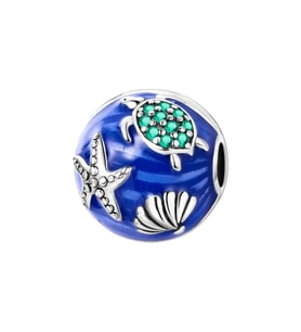 Okyanus Hayatı Charm  925 Ayar Gümüş
