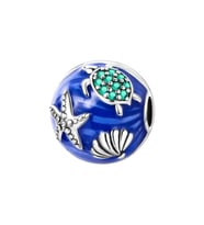 Okyanus Hayatı Charm  925 Ayar Gümüş
