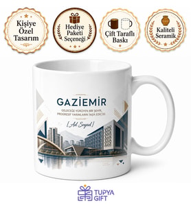 Gaziemir Modern Şehir Dokusu Hatıra Kupa Bardak - Hediye