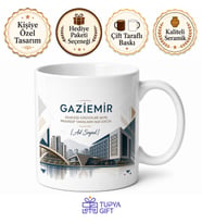 Gaziemir Modern Şehir Dokusu Hatıra Kupa Bardak - Hediye