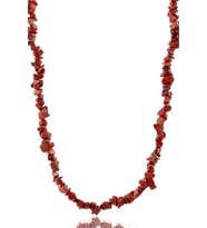 Sertifikalı Doğal Kırmızı Jasper Kırık Taşlı Kolye (Çok Renkli)