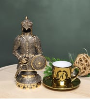 Fetih Zırh Ayetel Kürsi Biblo & Gold Fincan Hediye Seti