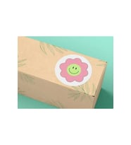 KARIŞIK Mavi Pembe Sevimli Gülücükler Yuvarlak Mat Çıkartma Round Smile Sticker 4 Cm (40 Adet)