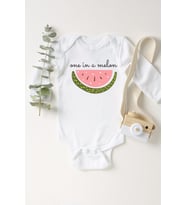 Unisex Bebek Beyaz Karpuz Uzun Kollu Çıtçıtlı Body