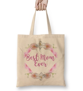 Best Mom Ever Gifts Anneler Günü 09 Bez Çanta Uzun Saplı