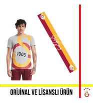 Galatasaray Lisanslı Büyük Logolu Gri T-Shirt ve Galatasaray Yazılı Şal Atkı